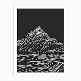 Ben Vorlich Loch Lomond Mountain Line Drawing 1 Art Print