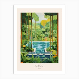 Ubud Bali 1 Midcentury Modern Pool Poster Art Print