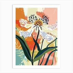 Colourful Flower Illustration Queen Annes Lace 3 Art Print