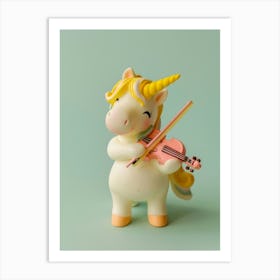 Toy Unicorn Playing Violin Art Print