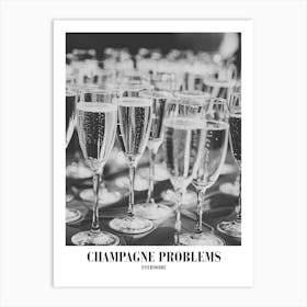 Taylor Swift Champagne Problems Evermore Swifie Merch Black And White Art Print