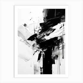 Fragments Abstract Black And White 3 Art Print