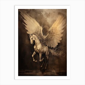 Etheral Pegasus Etching Art Print