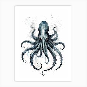 Kraken Watercolor Painting (13) Art Print