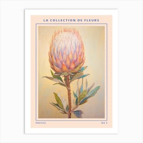 Protea 2 French Flower Botanical Poster Art Print