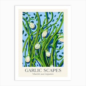 Marche Aux Legumes Garlic Scapes Summer Illustration 6 Art Print