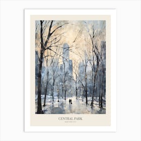Winter City Park Poster Central Park New York City 2 Art Print