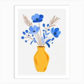 Blue Flowers In A Vase 12 Art Print