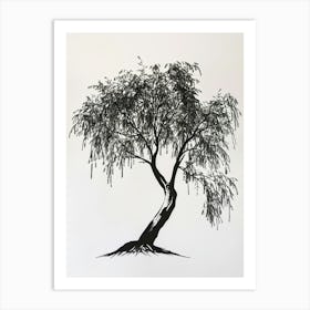 Willow Tree Simple Geometric Nature Stencil 2 Art Print