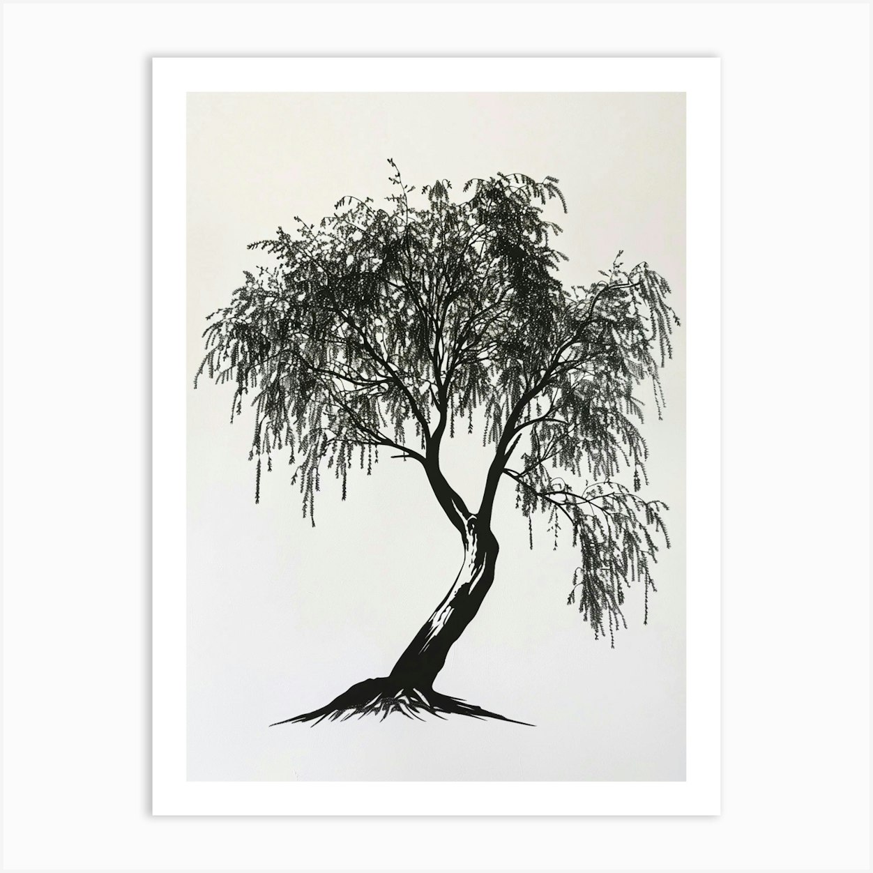 Willow Tree Simple Geometric Nature Stencil 2 Art Print by Bough And Bloom Artistry - Fy willow-tree-simple-geometric-nature-stencil-2-art-print-by-bough-and-bloom-artistry-fy