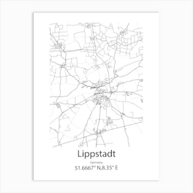 Lippstadt,Germany Minimalist Map Affiche