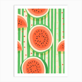 Honeydew Melon Fruit Summer Illustration 2 Art Print
