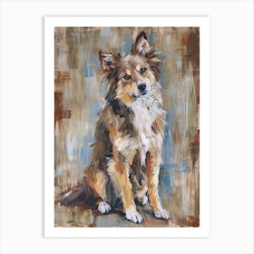 Icelandic Sheepdog Acrylic Painting 2 Art Print