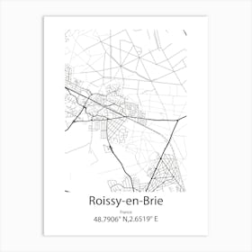 Roissy En Brie,France Minimalist Map Art Print