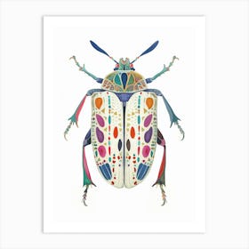 Colourful Insect Illustration Flea Beetle 17 Art Print