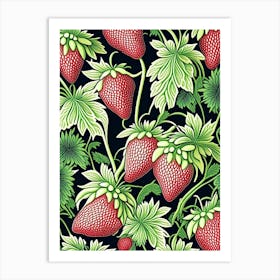Alpine Strawberries, Plant, William Morris Style 1 Art Print