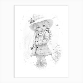 Little Girl In A Hat 1 Art Print