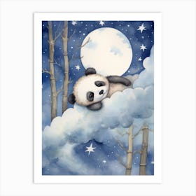 Baby Panda Cub 2 Sleeping In The Clouds Art Print
