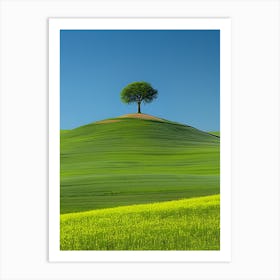Lone Tree On A Green Hill Art Print