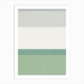 Green And White Stripes Art Print