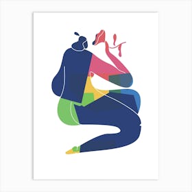 Woman Curves Colour Art Print