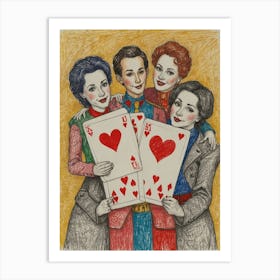 Four Playing Cards Art Print