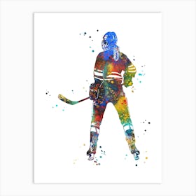 Hockey Player Girl Art Print