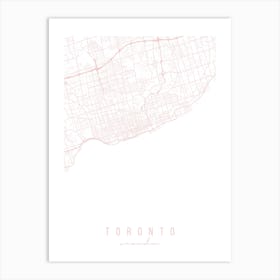 Toronto Canada Light Pink Minimal Street Map Art Print