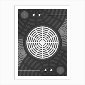 Abstract Geometric Glyph Array in White and Gray n.0042 Art Print