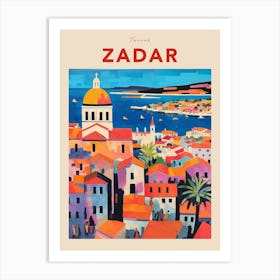 Zadar Croatia 4 Fauvist Travel Poster Art Print