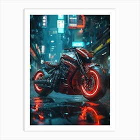 Cyborg Motorcycle Art Print