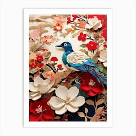 Bird On A Flower Art Print