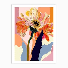 Colourful Flower Illustration Gerbera Daisy 1 Art Print