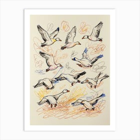 Geese In Flight 2 Art Print