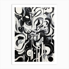Vibrant Contrasts Abstract Black And White 3 Art Print