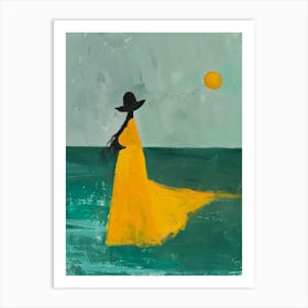 Woman In Yellow Dress Art Print