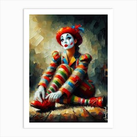 A Female Mime Oil Painting 3 Art Print