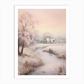 Dreamy Winter Painting Cotswolds United Kingdom 4 Art Print