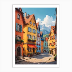 Colorful Houses In A Town Art Print