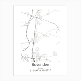 Bovenden,Germany Minimalist Map Art Print