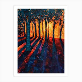 Sunset In The Woods 2 Art Print