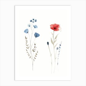 Watercolor Flowers Art Print