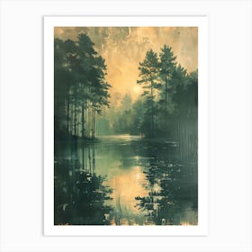 Sunrise At The Lake Art Print