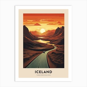 Fimmvorduhals Pass Iceland 1 Vintage Hiking Travel Poster Art Print