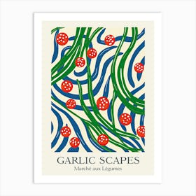 Marche Aux Legumes Garlic Scapes Summer Illustration 1 Art Print