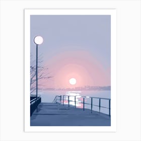 Sunset On The Dock Art Print