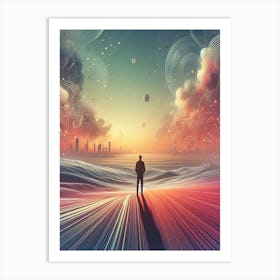 Man Standing On The Road Art Print