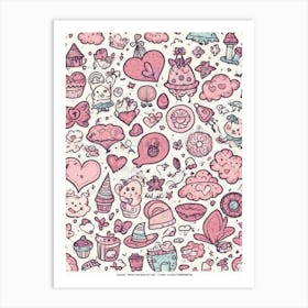 Doodle Pattern Art Print