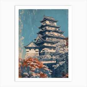 Himeji Castle Mid Century Modern Art Print