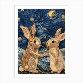 Rabbits At Night 1 Art Print